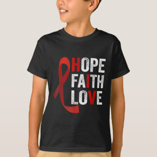 Camiseta Faith Hope Love - Hiv World Aids Day Consciência