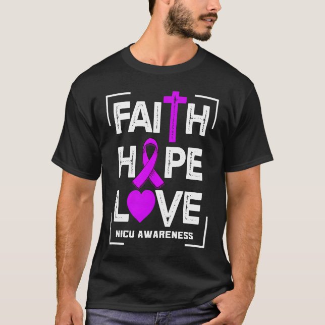 Camiseta Faith Hope Love NICU Awareness (Frente)