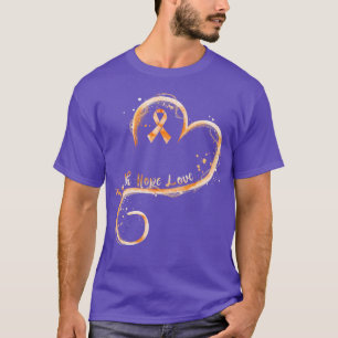 Camiseta Faith Hope Love Orange Ribbon Leukemia Consciência