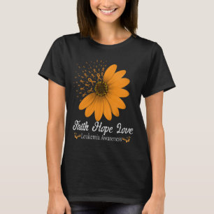 Camiseta Faith Hope Love Orange Ribbon Sanguage Support
