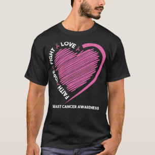 Camiseta Faith Hope luta pelo amor pela consciência cor-de-