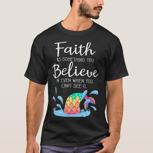 Camiseta Faith Inspirational Message Unicorn (Frente)