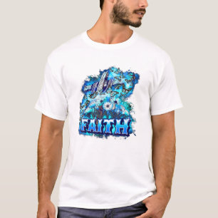 Camiseta Faith Light Jesus Retro Faith Borboleta Flor Bib