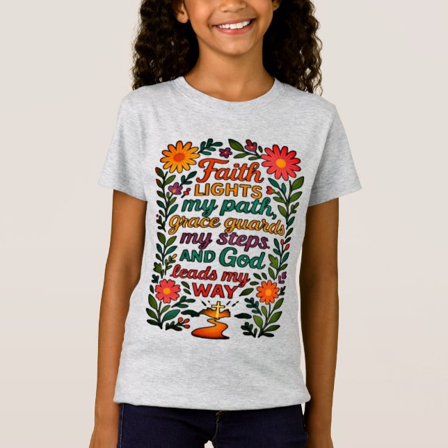 Camiseta Faith Lights My Path Christian Art - Inspirational (Frente)