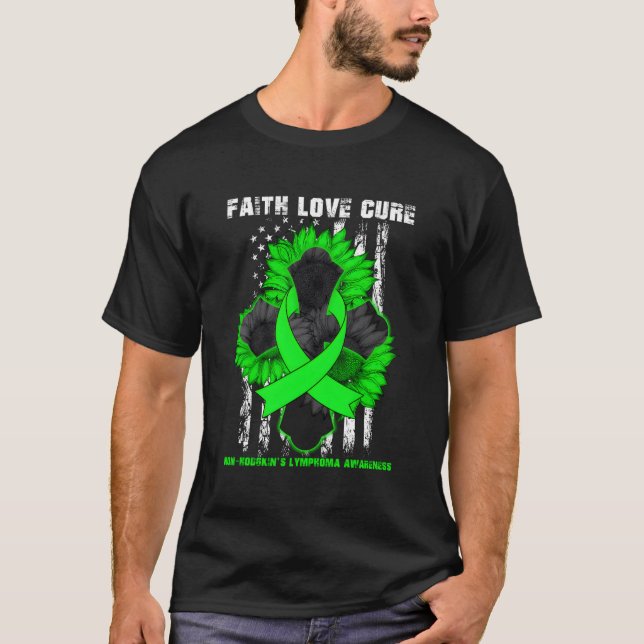 Camiseta Faith Love Cure Linfoma Não-Hodgkin Christian C (Frente)