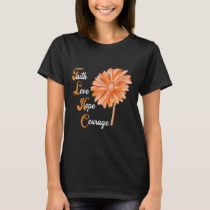 Camiseta Faith Love Esperava Coragem Aml Leukemia Consciênc