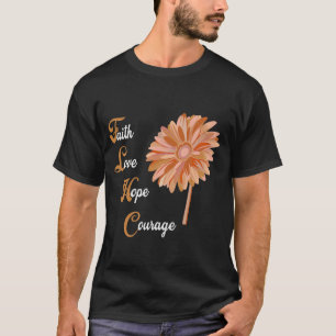 Camiseta Faith Love Esperava Coragem Aml Leukemia Consciênc