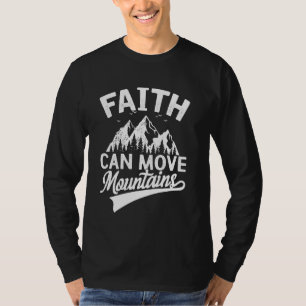 Camiseta Faith Mover Montanhas Bíblia Cristã Verse Rel