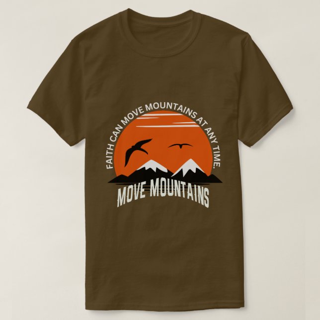 Camiseta Faith Moves Mountains – Sunset Serenity Edition (Frente do Design)