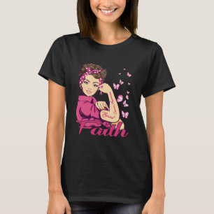 Camiseta Faith Rosie Riveter Sensibilização para o Cancer
