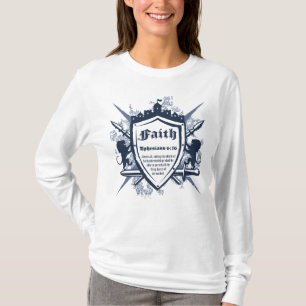 Camiseta Faith Shield Christian Faith Bíblia Verse Ephesia