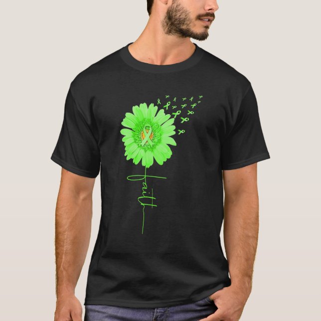 Camiseta Faith Sunflower Green Ribbon Mental Health Awarene (Frente)