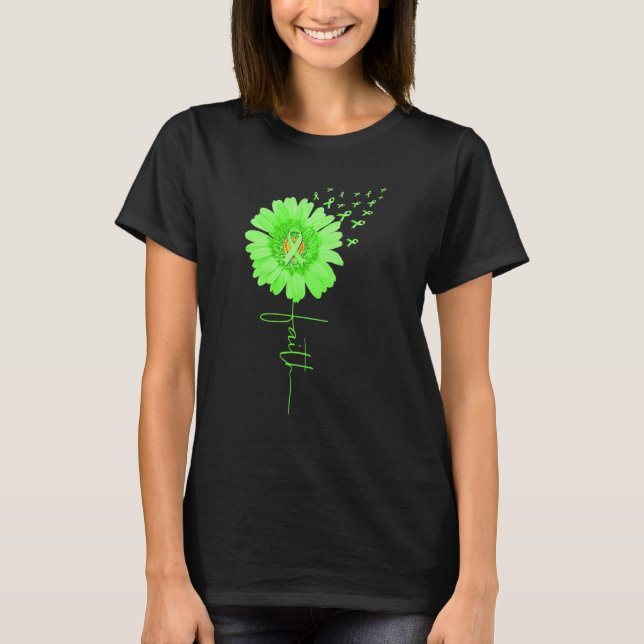Camiseta Faith Sunflower Green Ribbon Mental Health Awarene (Frente)