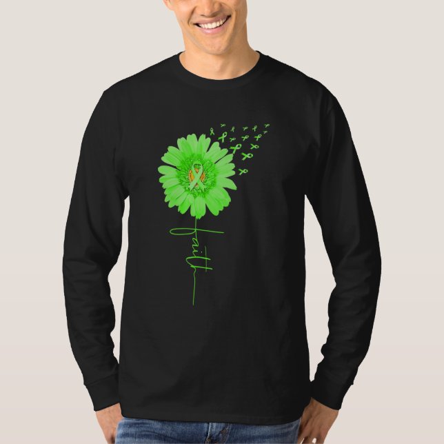 Camiseta Faith Sunflower Green Ribbon Mental Health Awarene (Frente)