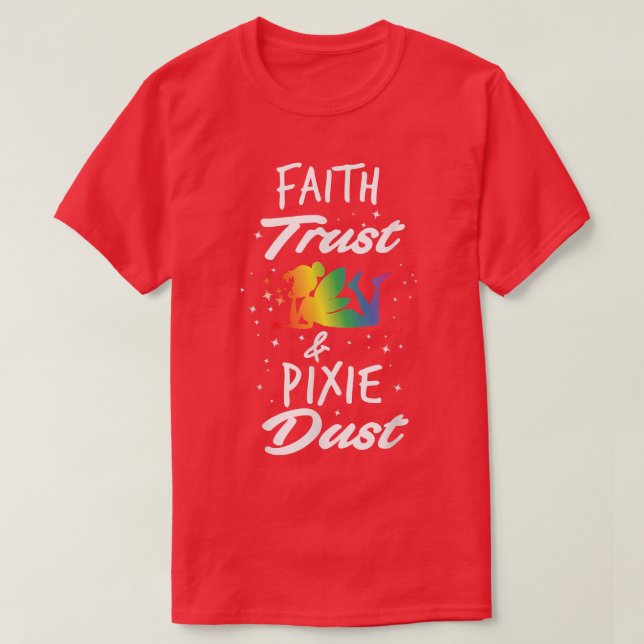 Camiseta Faith Trust E Piie Dust Fairy (Frente do Design)