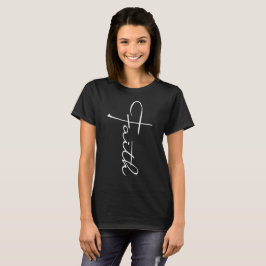 Camiseta Faith Typografia Christian Black and White Modern