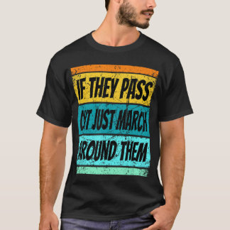 Camiseta Faixa de banda de marcha retrô passa fora do acamp