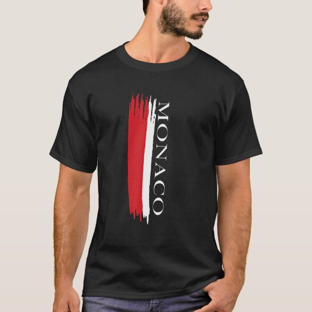 Camiseta Faixa de Cor do Sinalizador Mônaco (Frente)