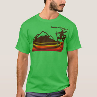 Camiseta Faixa de Esqui do Estilo Retro Squaw Valley 70s80s