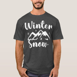 Camiseta Faixa de Montanhas de Neve de Inverno Picos de Nev