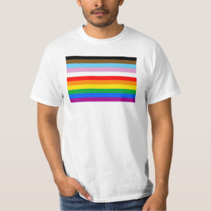 Camiseta Faixa de Sinalizador de Progresso LGBTQ+