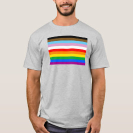 Camiseta Faixa de Sinalizador de Progresso LGBTQ+