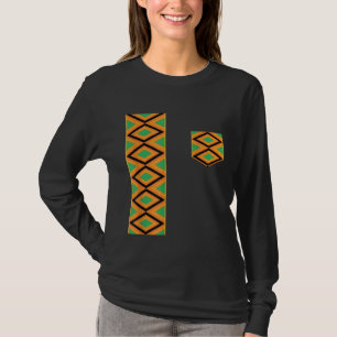 Camiseta Faixa e Bolso de Tecido Kente Orgulho Étnico Kente