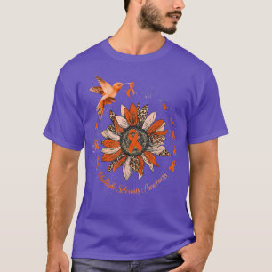 Camiseta Faixa Laranja Leopardo Girassol Esclerose Múltipla