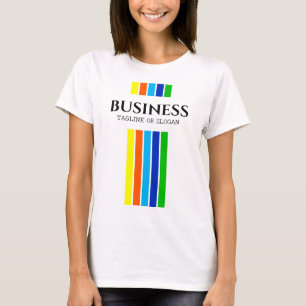 Camiseta Faixa Vertical Moderna da Linha do Nome da Empresa
