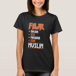 Camiseta Fajr Dhuhr Asr Maghrib Isha Muçulmano Reze Isl