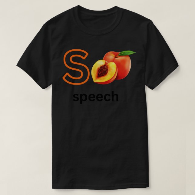 Camiseta Fala S Peach Cute Speech Therapist (Frente do Design)