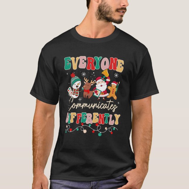 Camiseta Fala Terapia Natal Todos Comunicam Dif (Frente)