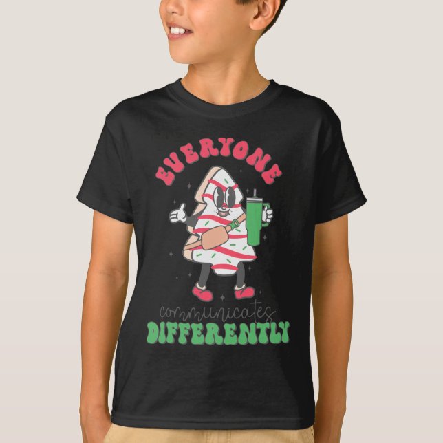 Camiseta Fala Terapia Natal Todos Comunicam Diff (Frente)