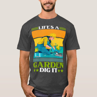Camiseta Fala um jardim cavando um jardineiro
