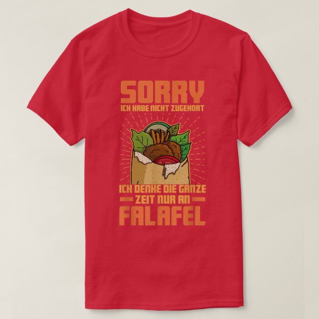 Camiseta falafel feijão arábico culinária egito egito vegan (Frente do Design)