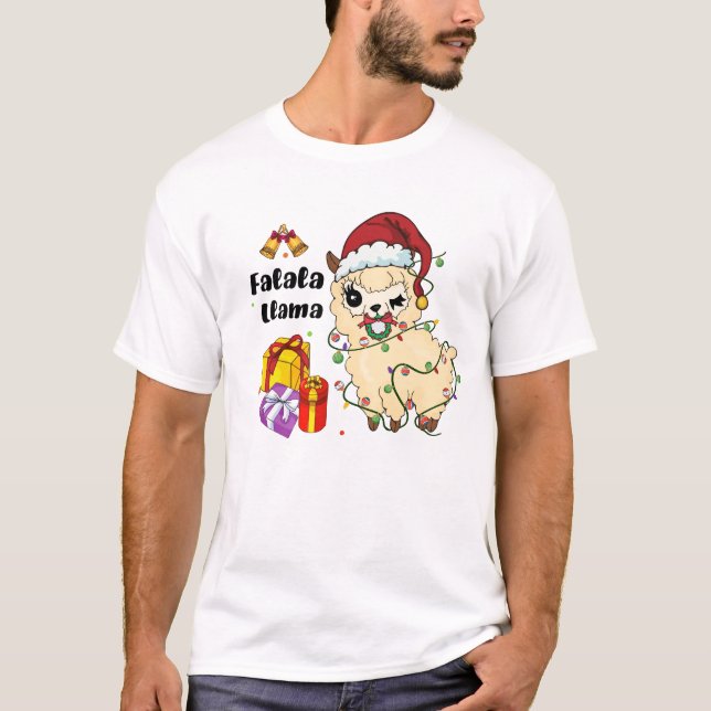 Camiseta Falala Llama Engraçado Natal (Frente)