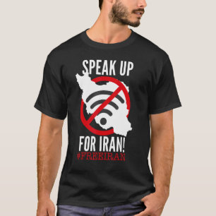 Camiseta FALAR PELO IRÃ sem símbolo wifi no Iran map