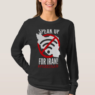 Camiseta FALAR PELO IRÃ sem símbolo wifi no Iran map
