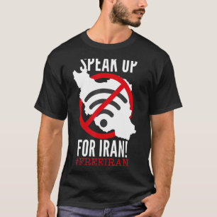Camiseta FALAR PELO IRÃ sem símbolo wifi no Iran map