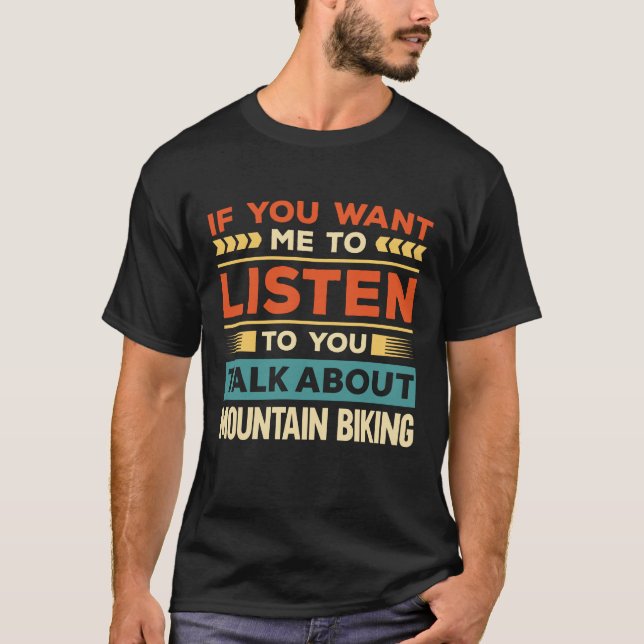 Camiseta Falar Sobre Ciclismo de Montanha (Frente)