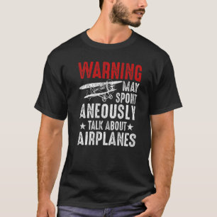 Camiseta Falar sobre Piloto de Aviões e Aviação