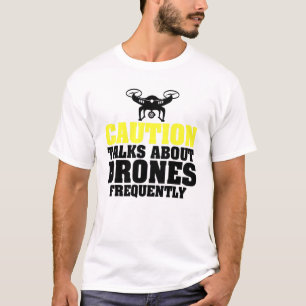 Camiseta Falas De Precaução Sobre Drones Frequentemente Na