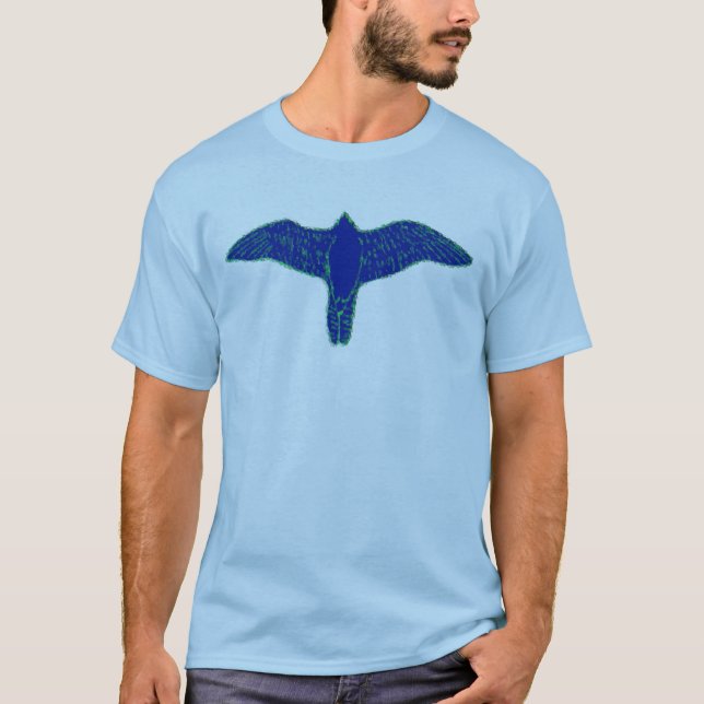Camiseta Falcão azul no t-shirt dos homens (Frente)