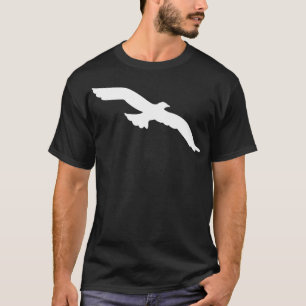 Camiseta Falcão branco em vôo que desliza para cima