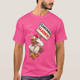 Camiseta Falcão de Galinha Design de Desenho Animado Divert