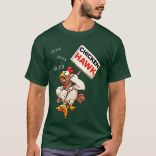 Camiseta Falcão de Galinha Design de Desenho Animado Engraç