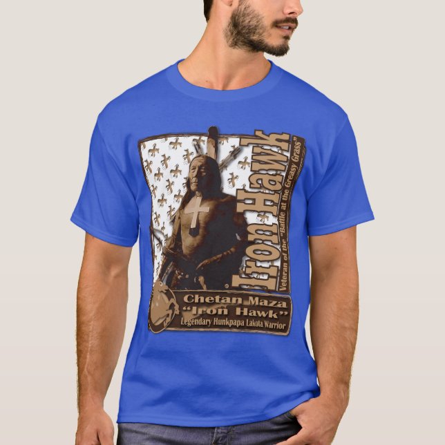 Camiseta Falcão Hunkpapa Lakota do ferro (Frente)