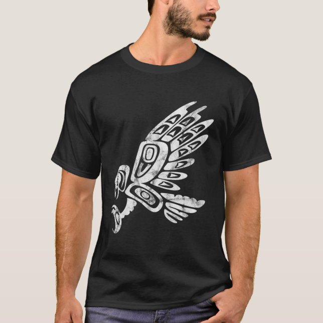 Camiseta Falcon Abstrato Haida Art Pacific Noroeste Costa (Frente)
