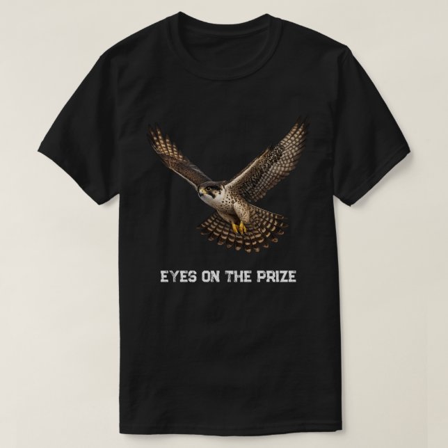 Camiseta Falcon in Flight Realistic T-Shirt Design (black) (Frente do Design)
