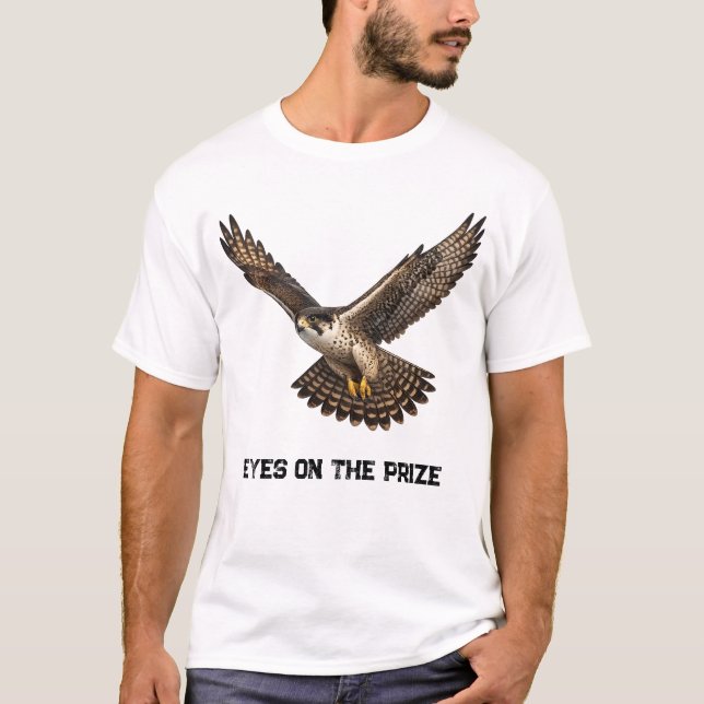 Camiseta Falcon in Flight Realistic T-Shirt Design (white) (Frente)